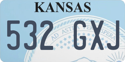 KS license plate 532GXJ