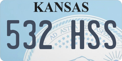 KS license plate 532HSS