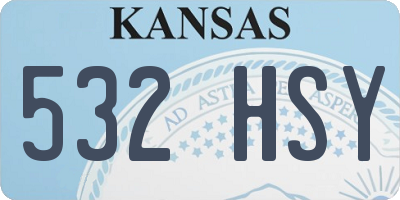 KS license plate 532HSY