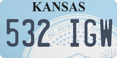 KS license plate 532IGW