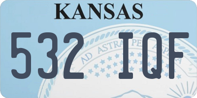 KS license plate 532IQF