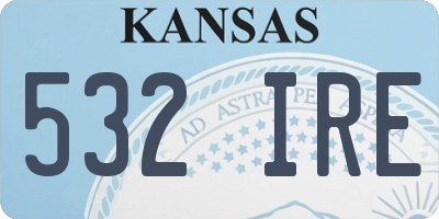 KS license plate 532IRE