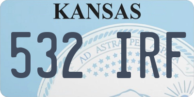 KS license plate 532IRF