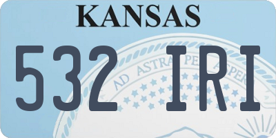 KS license plate 532IRI