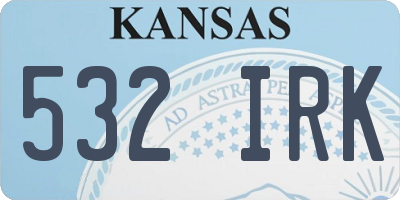 KS license plate 532IRK