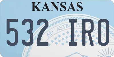 KS license plate 532IRO