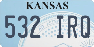 KS license plate 532IRQ
