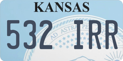 KS license plate 532IRR
