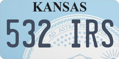 KS license plate 532IRS