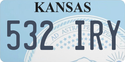 KS license plate 532IRY