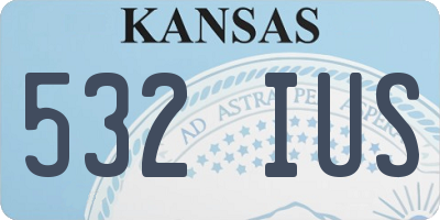 KS license plate 532IUS
