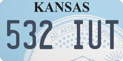 KS license plate 532IUT