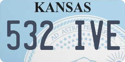 KS license plate 532IVE