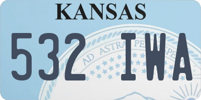 KS license plate 532IWA