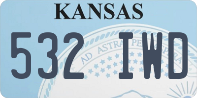 KS license plate 532IWD