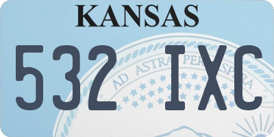 KS license plate 532IXC