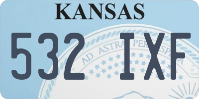 KS license plate 532IXF