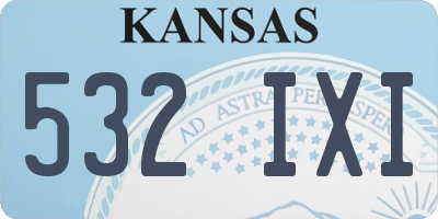 KS license plate 532IXI