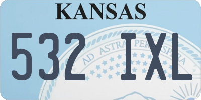 KS license plate 532IXL