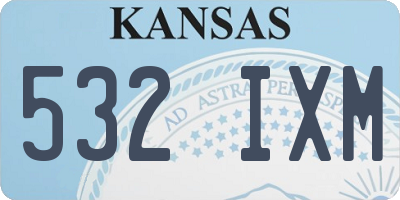 KS license plate 532IXM
