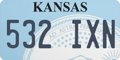 KS license plate 532IXN