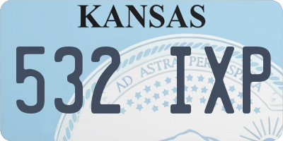 KS license plate 532IXP