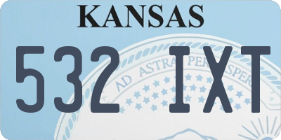 KS license plate 532IXT