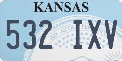 KS license plate 532IXV
