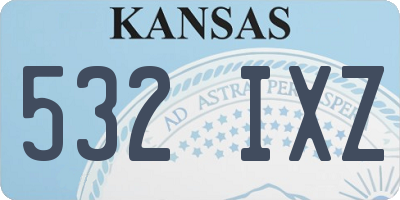 KS license plate 532IXZ