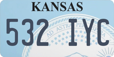 KS license plate 532IYC