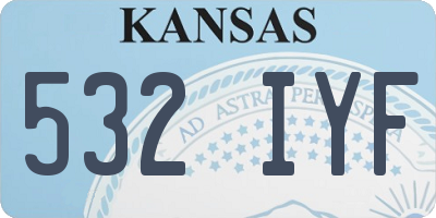 KS license plate 532IYF