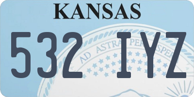 KS license plate 532IYZ