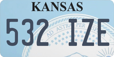 KS license plate 532IZE