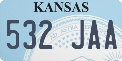 KS license plate 532JAA