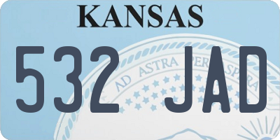 KS license plate 532JAD