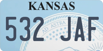 KS license plate 532JAF