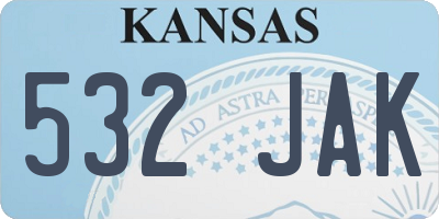 KS license plate 532JAK
