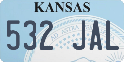 KS license plate 532JAL