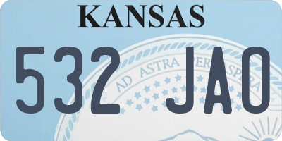 KS license plate 532JAO