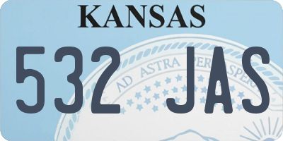 KS license plate 532JAS