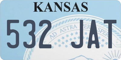 KS license plate 532JAT