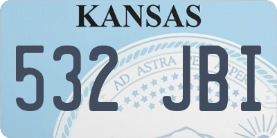KS license plate 532JBI