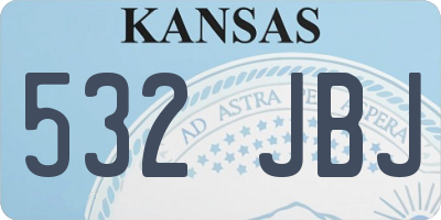 KS license plate 532JBJ