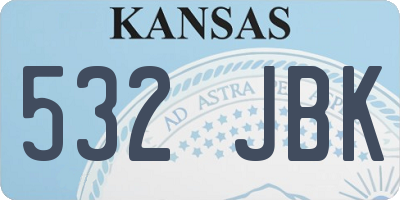 KS license plate 532JBK