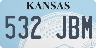 KS license plate 532JBM
