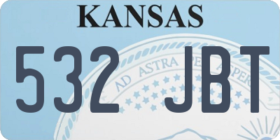 KS license plate 532JBT