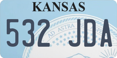 KS license plate 532JDA