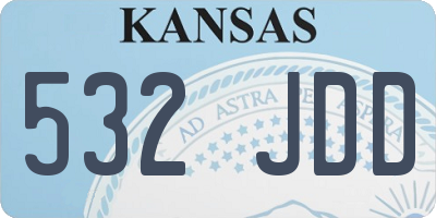 KS license plate 532JDD