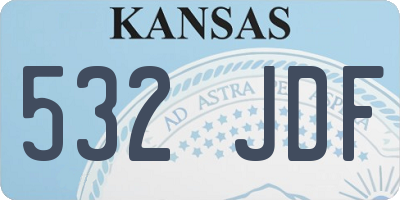 KS license plate 532JDF