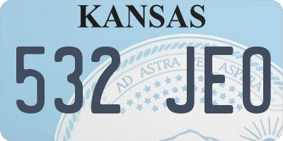 KS license plate 532JEO
